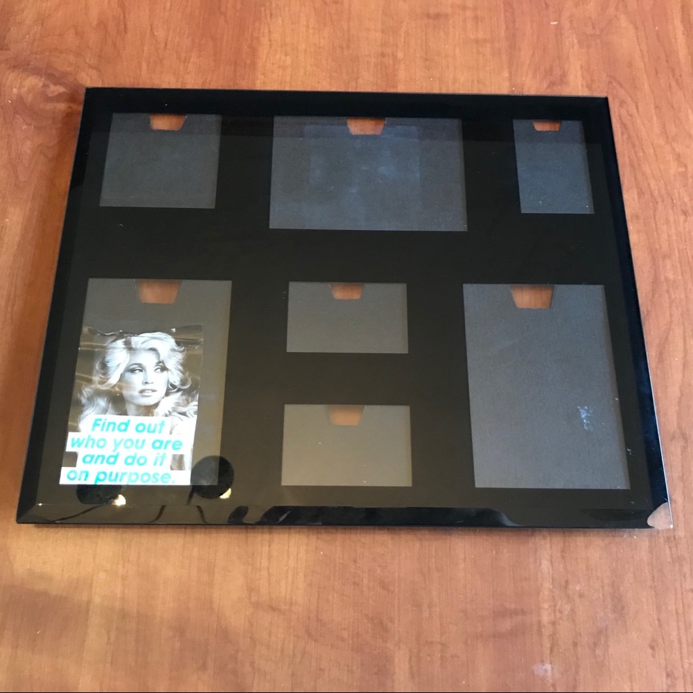 Black glass multi photo frame